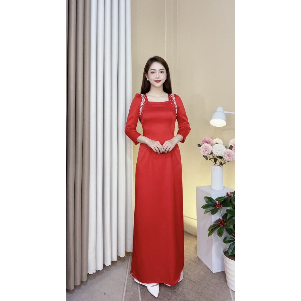 Áo dài, áo dài cách tân cao cấp lụa tây thi trẻ trung hiện đại mã TK01