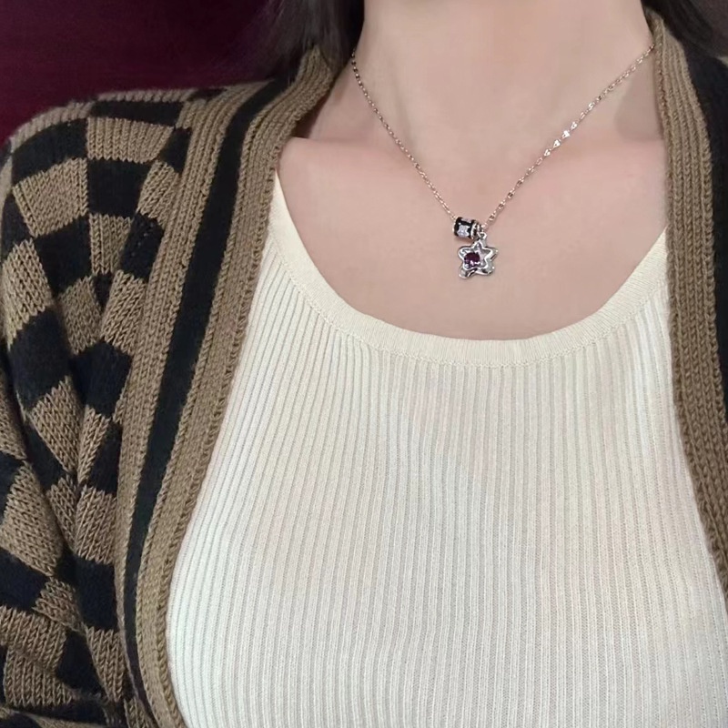 Vòng cổ Hợp Kim Mặt Hình Ngôi Sao / Bông Hoa Đính Đá Thời Trang