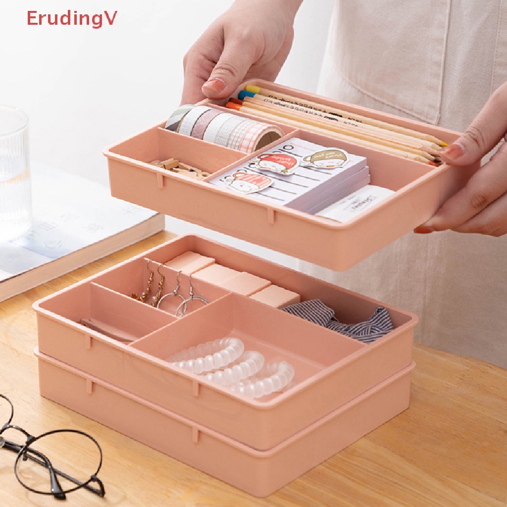 Hộp Đựng Đồ Để Bàn Nhiều Ngăn Xếp Chồng Được Mới [ErudingV]