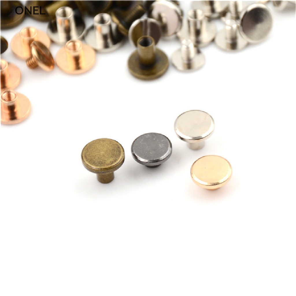 Set 10 Đinh Tán Đầu Dẹt Bằng Đồng Thau Chuyên Dụng Làm Thắt Lưng / Ví /