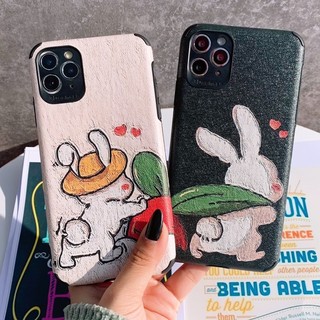 Ốp Lưng Da IMD Couple Rabbit