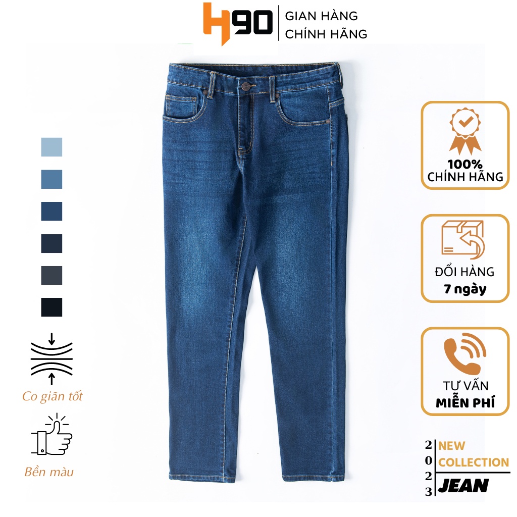 Quần Bò Nam H90 Ống Đứng Dáng Suông Thanh Lịch TRJ005-01