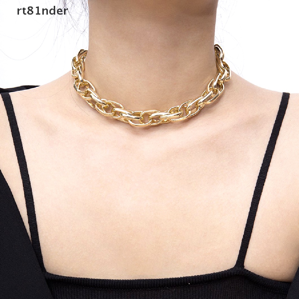 Rt Vòng Cổ Choker Dây Xích Kim Loại Dày Nặng Cỡ Lớn Phong Cách Punk Goth Quà Tặng Cho Nữ n