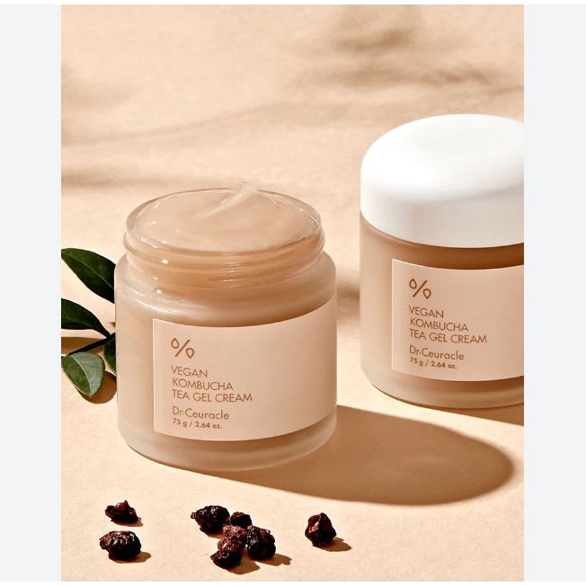 Kem dưỡng ẩm làm sáng da, chống lão hóa thuần chay Dr.Ceuracle Vegan Kombucha Tea Gel Cream 75g