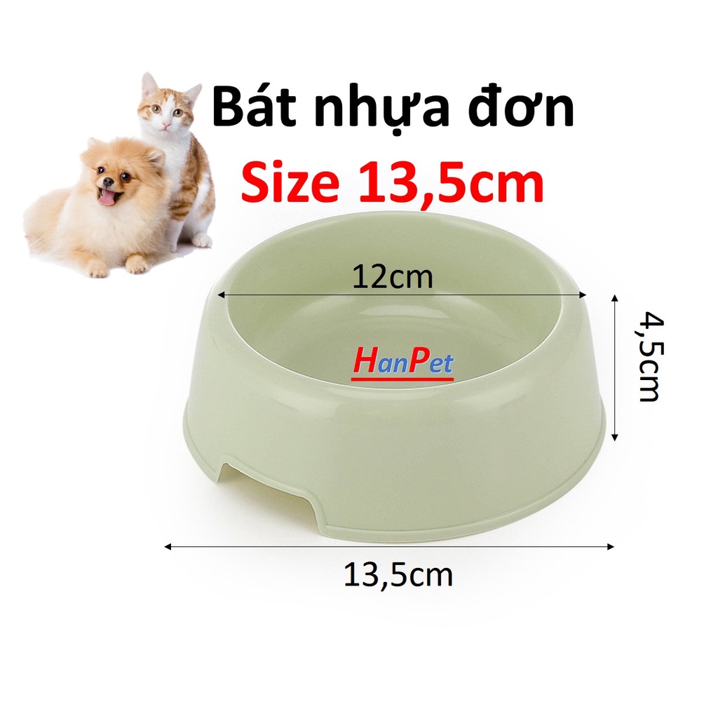 Bát nhựa đơn- Bát ăn chó mèo bằng nhựa siêu bền loại dày (3 size) chén ăn uống thú cưng