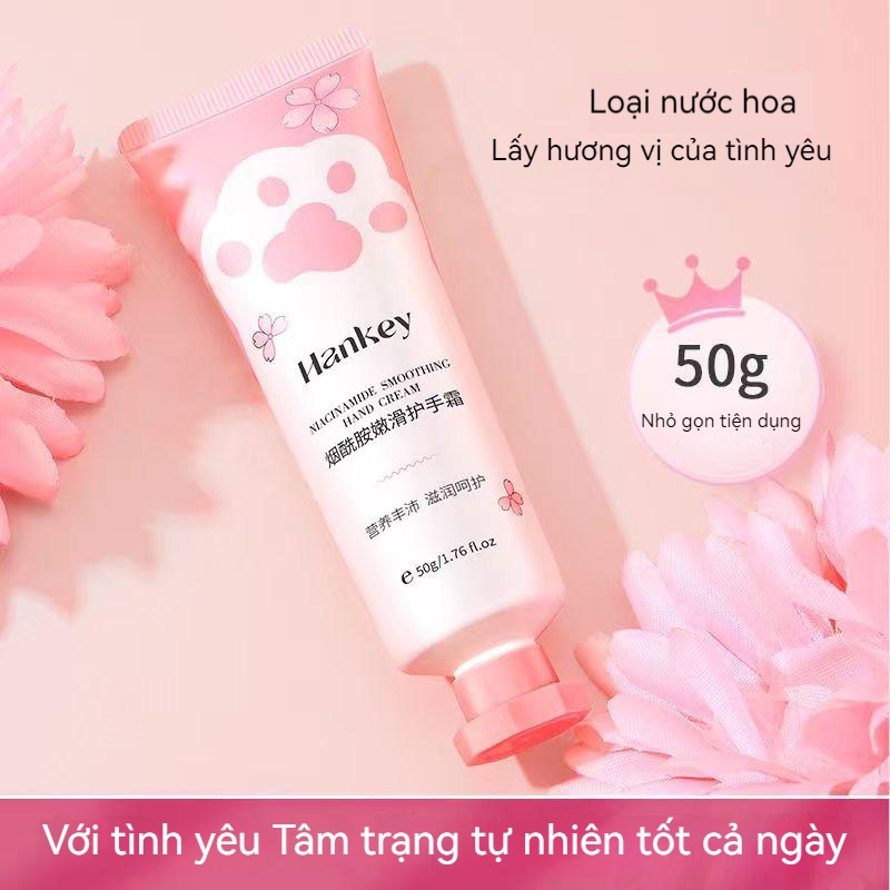 HanKey Kem dưỡng da tay Dưỡng ẩm Chống khô da Giảm nếp nhăn gân tay dưỡng ẩm trẻ hóa da trắng da 50g