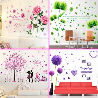 Decal hoa hồng, decal hoa bồ công anh tím [AL0006]