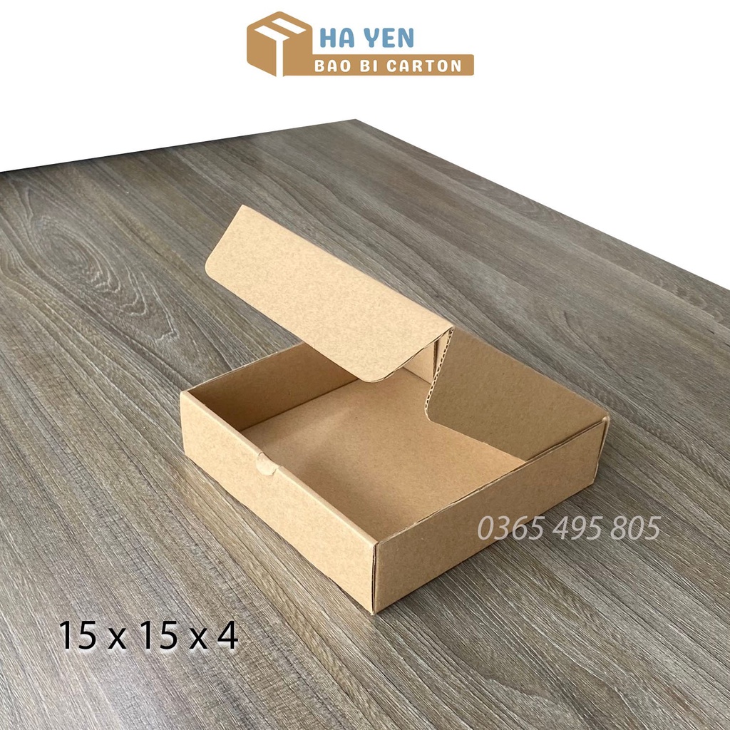 Combo 100 hộp Carton nắp gài 15x15x4 cm