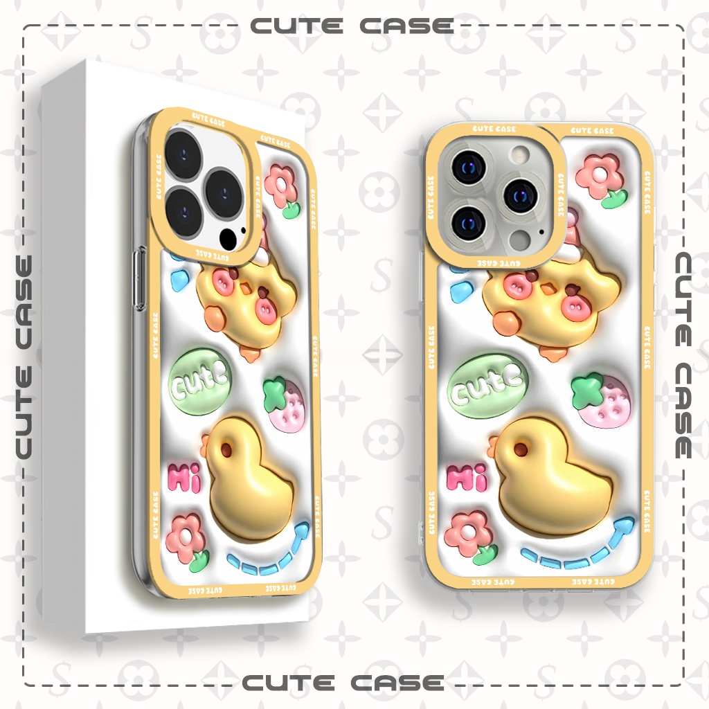 Ốp lưng iphone Cute Case Vịt Vàng Gold Duck Pet Cute Tặng Kèm Phụ Kiện Túi Xách MK Hình Cute Case
