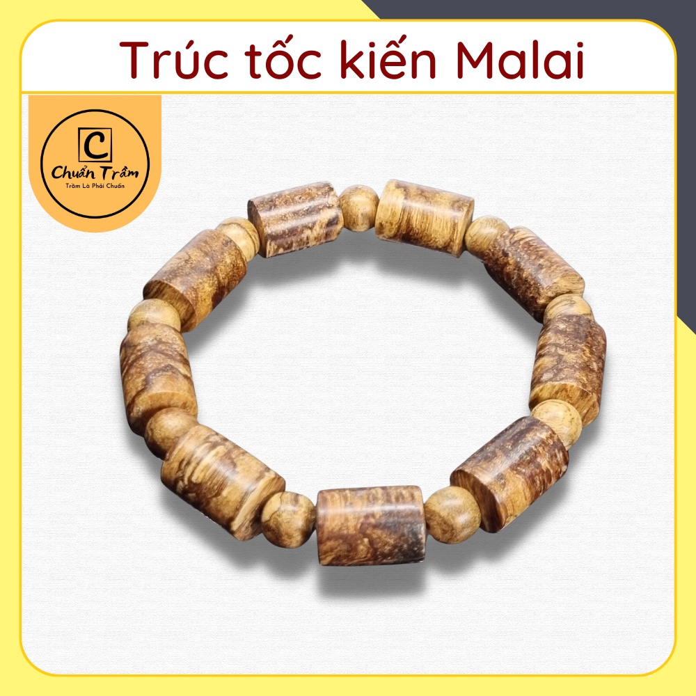 Vòng Tay Trầm Hương Trúc Tốc kiến Mailai tự nhiên Chuẩn Trầm