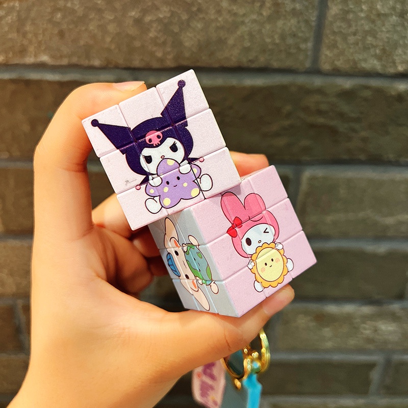 SANRIO Móc Khóa Hình Khối Rubik / Kuromi Hello Kitty Dễ Thương