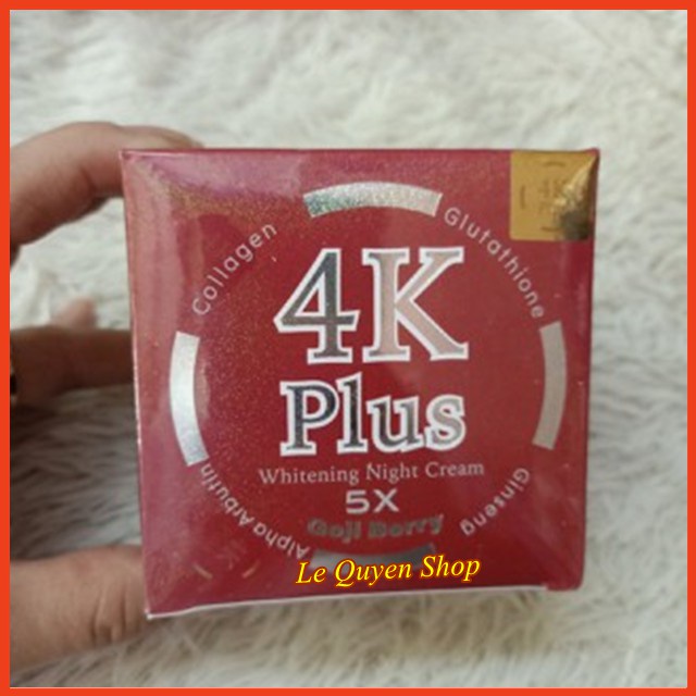 𝐐𝐮𝐞𝐞𝐧𝐁𝐞𝐚𝐮𝐭𝐲 - [Hàng chĩnh hãng] Kem Giảm Mụn 4K Plus 5X Whitening Night Cream Goji Berry Thái Lan 20gr | BigBuy360 - bigbuy360.vn