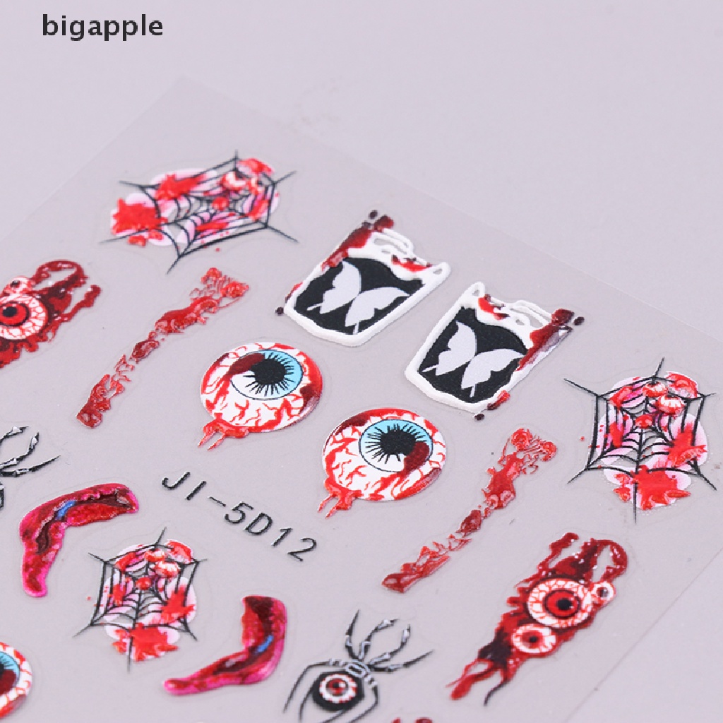 1 Miếng Dán Trang Trí Móng Tay Hình Mặt Nạ Môi Kinh Dị 5D