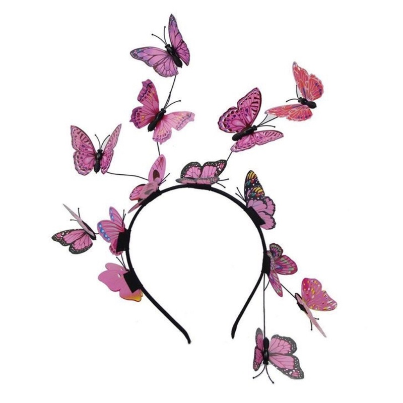 Flgo Băng Đô Cài Tóc Hình Bướm Bắt Mắt Dành Cho Cô Dâu