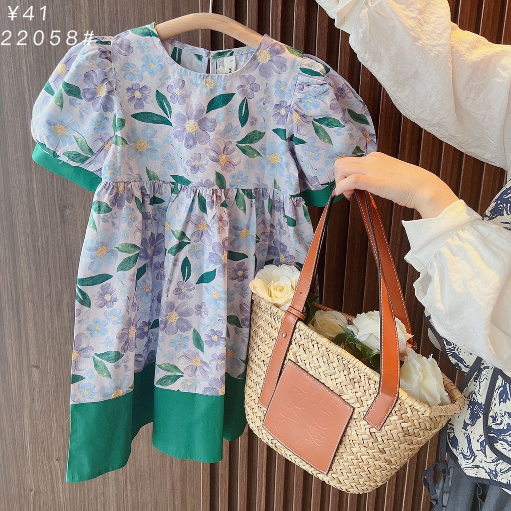Váy bé gái, váy đầm hoa công chúa bé gái chất thô mềm cao cấp cho bé từ 8-24kg