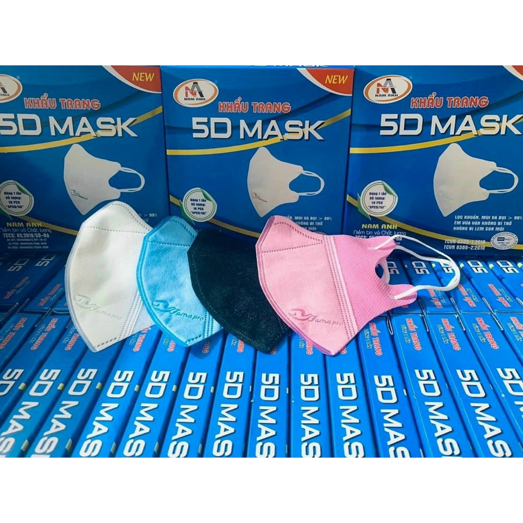 Free Ship - Hộp 300 Chiếc Khẩu Trang 5D Thịnh phát Quai Thun , Khẩu Trang 3 Lớp Kháng Khuẩn