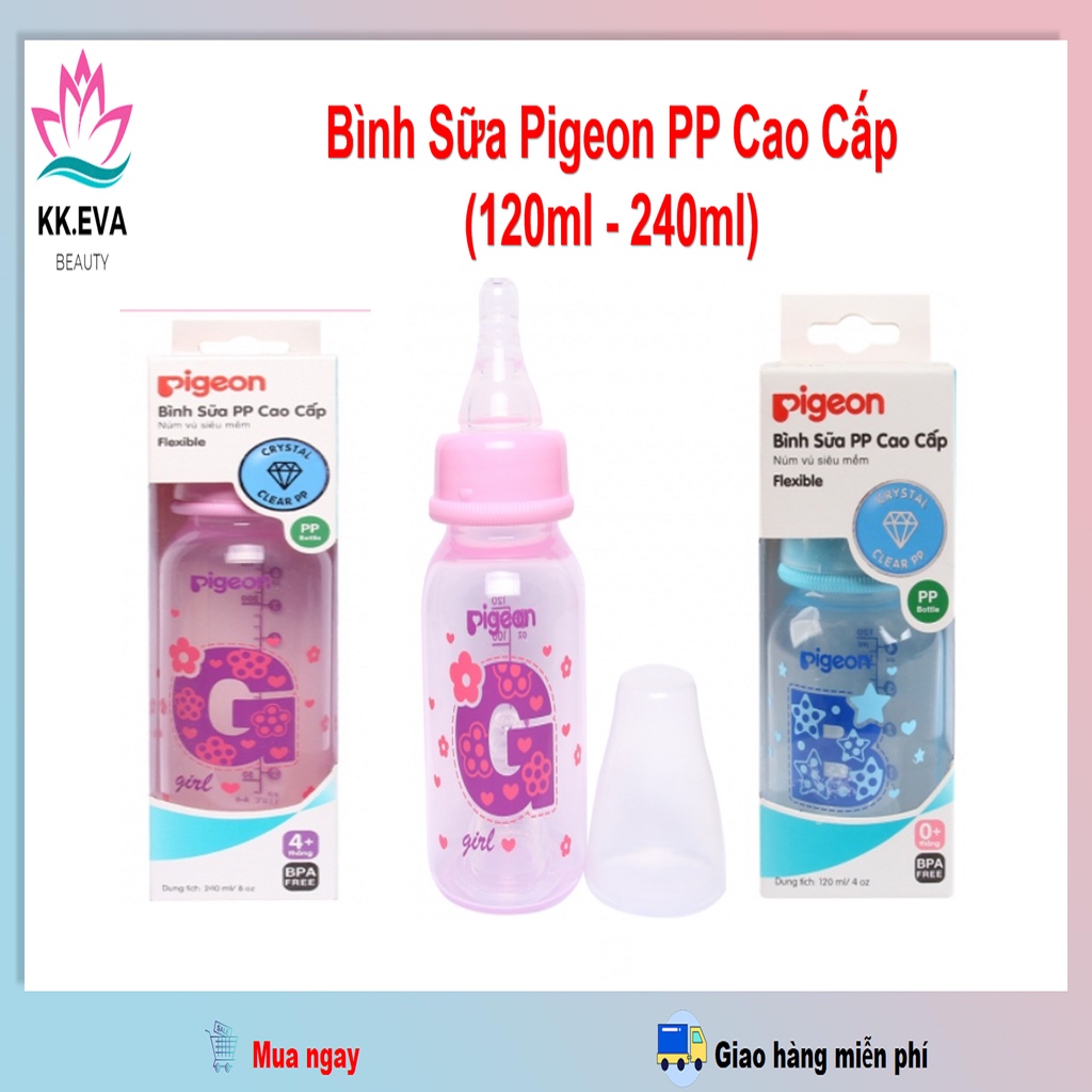Bình Sữa PP Cao Cấp Pigeon 120ml - 240ml