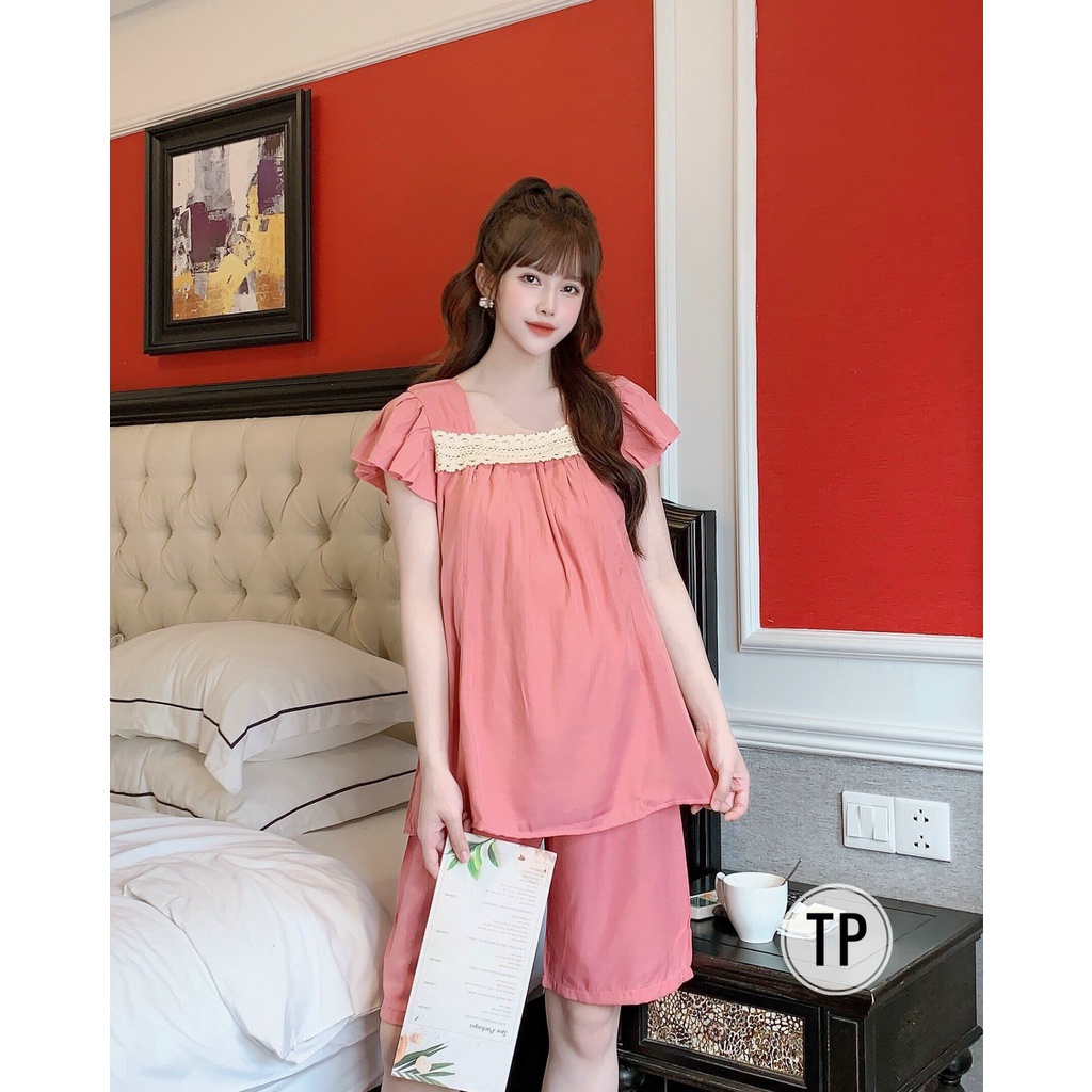 Shop Bầu Xinh Bộ bầu mặc nhà mùa hè tằm đũi chất mát - HT-KidsMomy Cam Kết Uy Tín