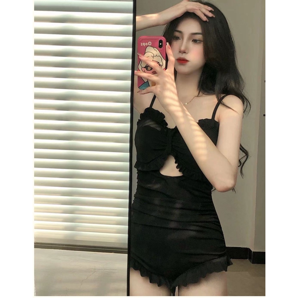 Bikini đi biển 1 mảnh, đồ bơi nữ liền thân che khuyết điểm kín đáo, áo tắm biển nữ đen sang chảnh quyến rũ | BigBuy360 - bigbuy360.vn