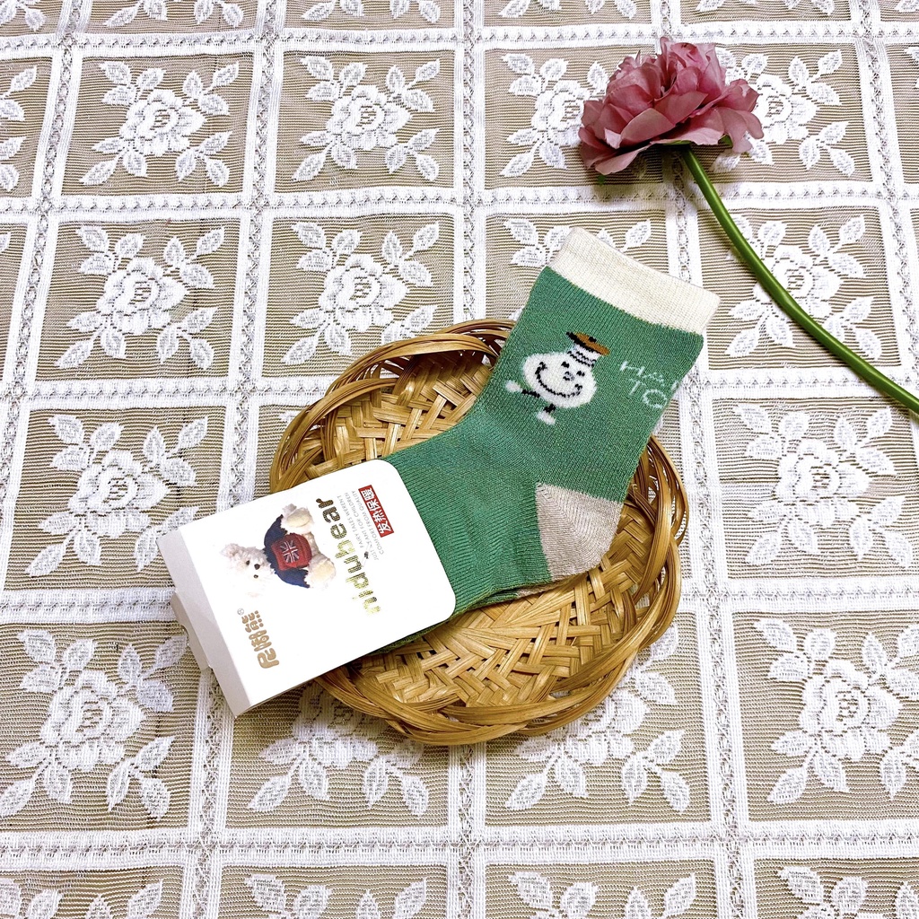 Tất vớ trẻ em 1-3 tuổi cổ cao nhiều màu phối hình ngộ nghĩnh xinh xắn - TV6