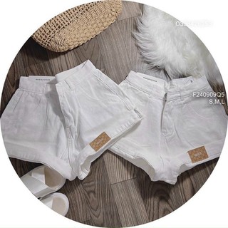 Quần short jean cạp siêu cao trắng, đen
