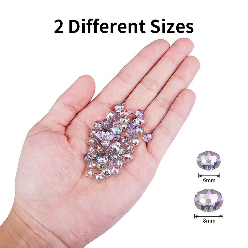 Chuỗi Hạt Pha Lê 6mm 8mm 96 Mặt Tự Làm Trang Sức Tiện Dụng