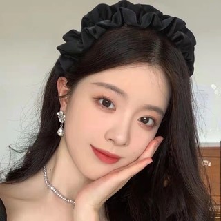 Cài tóc băng đô rửa mặt lụa dún bèo dễ thương