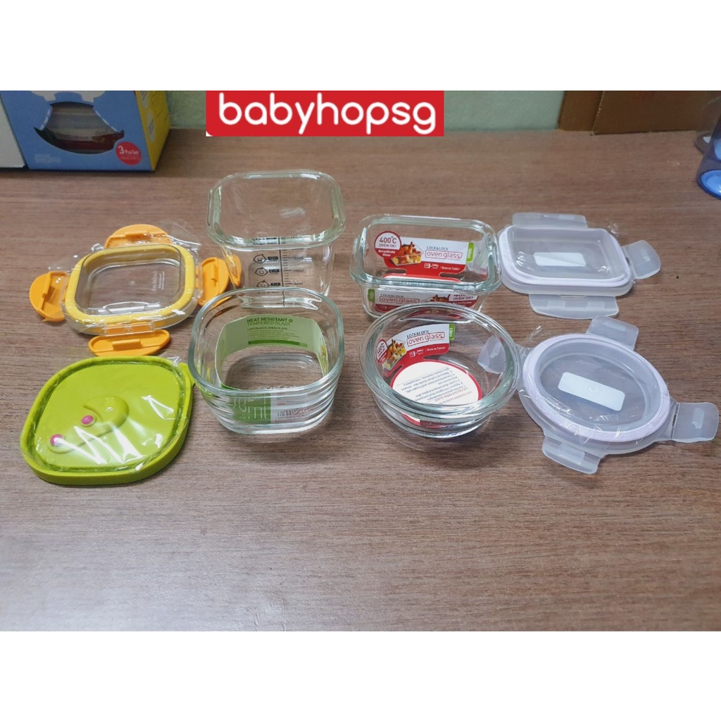 Hộp thủy tinh LocknLock Baby Food Container dùng đựng thức ăn cho bé LLG414 LLG812 LLG510 LLG161