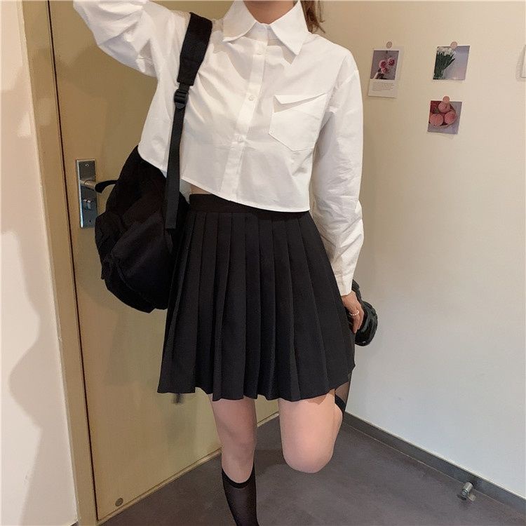 Áo Sơ Mi Tay Dài Màu Trắng Thiết Kế Mới Thời Trang Theo Phong Cách Hàn Quốc Cho Nữ