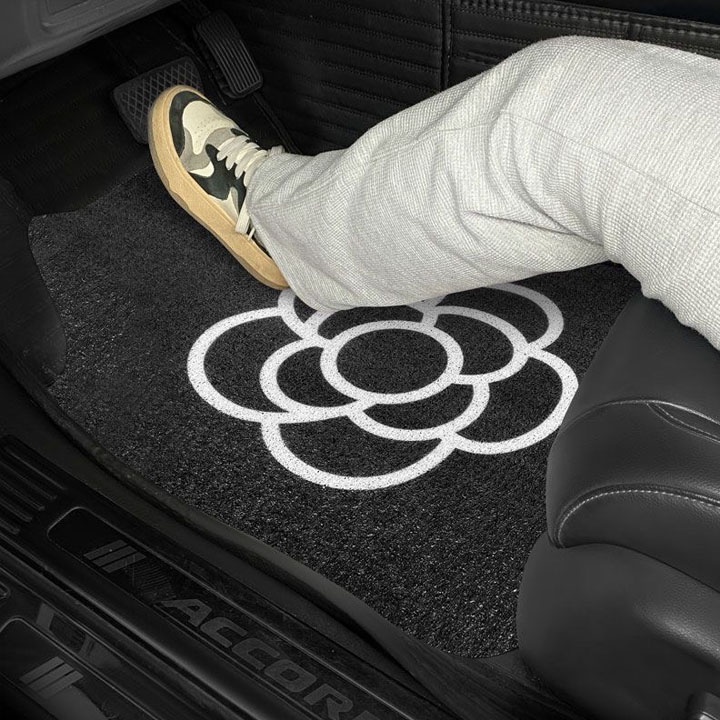 Bộ 02 Thảm rối lót sàn xe ô tô cao cấp hình hoa trà cao cấp _oto