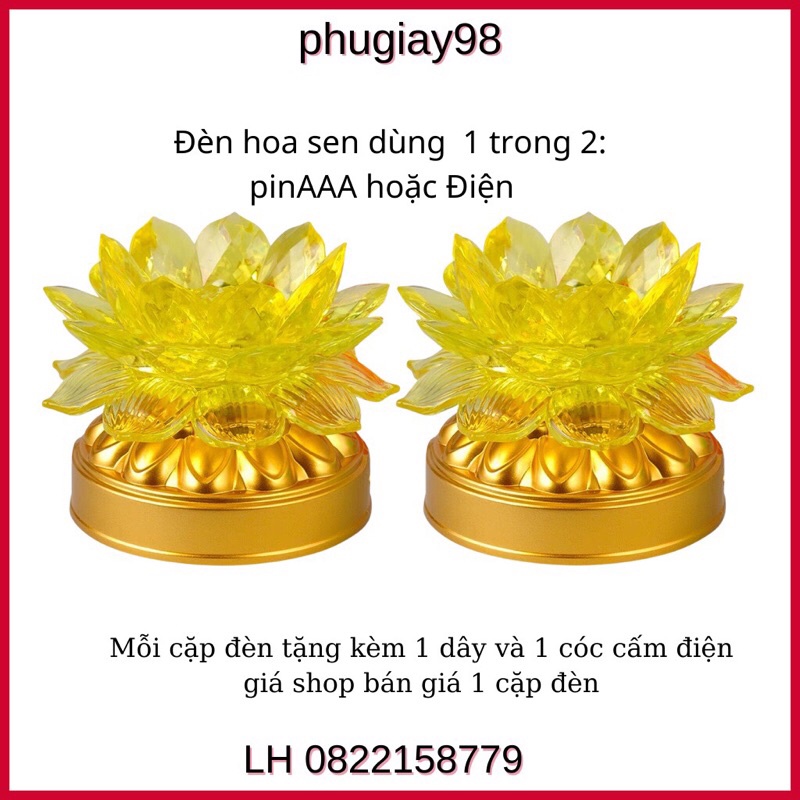 Cây Đèn Led hoa sen ánh sáng nhiều màu trang trí bàn thờ dùng hộ gia đình hàng nhập cao cấp thêm may mắn (Hàng ORDER)