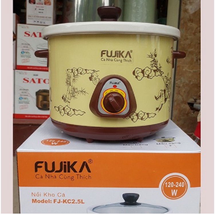 Nồi hầm cháo chậm FUJIKA cho bé 1.5 lít, hầm đa năng, kho thịt cá, lõi sứ cao cấp  -TONGKHOBAOCHAU