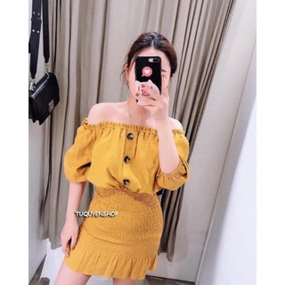 [Pass New] Thanh Lý Váy Đầm Body Trễ Vai Chính Hãng MANGO Còn Tag