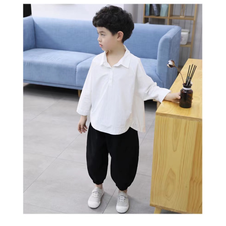 Set Đồ Thể Thao Dài Tay Phong Cách Hàn Quốc Năng Động Cho Bé Trai