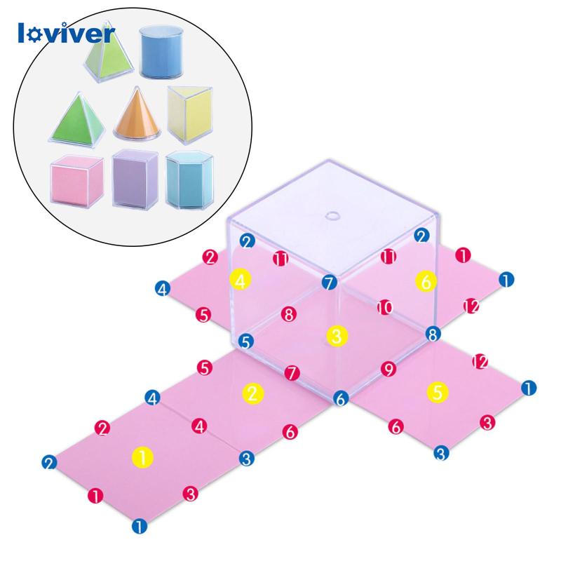 Set 8 Đồ Chơi Hình Học 3D Phân Loại Montessori Cho Bé