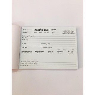 Phiếu thu chi 2 liên