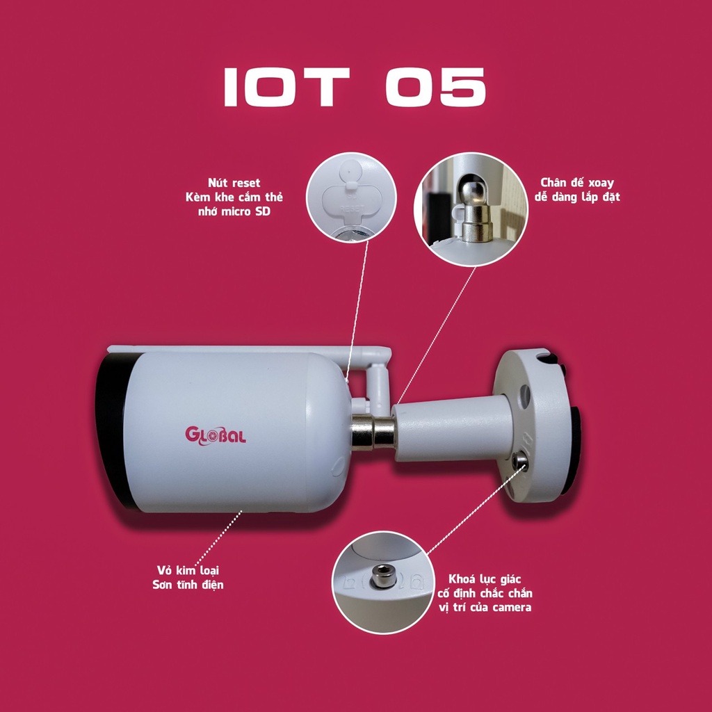 Camera IP WIFI Global IOT-05 full HD 1080P – Ngoài Trời
