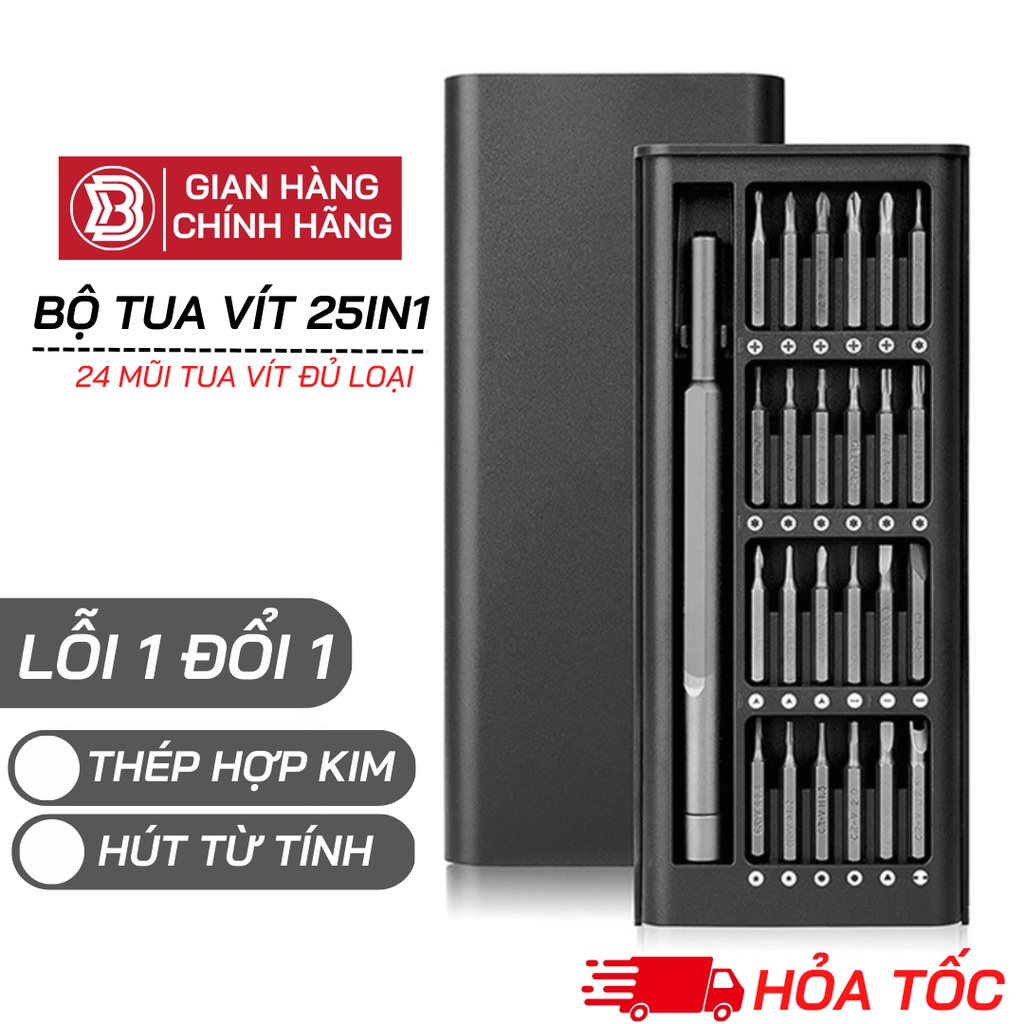Bộ Tua Vít Đa Năng, Bộ Tô Vít Đa Năng Mini 24 Đầu Nhỏ Sửa Điện Thoại, Mở Laptop, Mắt Kính, Đồng Hồ