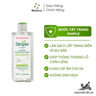 Nước Tẩy Trang Dịu Nhẹ Simple Kind To Skin Micellar Water 200ml