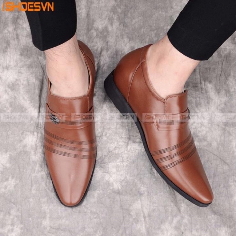 Giày Lười da nam tăng chiều cao 5-6cm.( phom nhỏ size từ 38-43