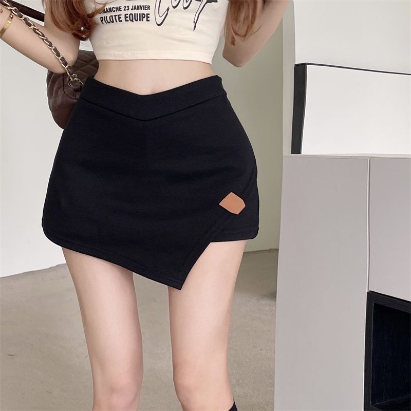 Chân Váy Ngắn Lưng Cao Màu Đen Cổ Chữ V Thời Trang Cho Nữ