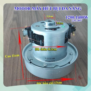 Motor động cơ máy hút bụi đa năng công suất 1200w - 1400w 220v bầu gió 13cm - cỡ trung moto chế hút bụi mô tơ hk1
