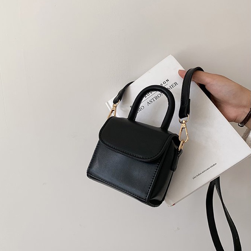 Túi Đeo Vai Khóa Nam Châm Màu Trơn Nhỏ Gọn Đa Năng Thời Trang Cho Nữ