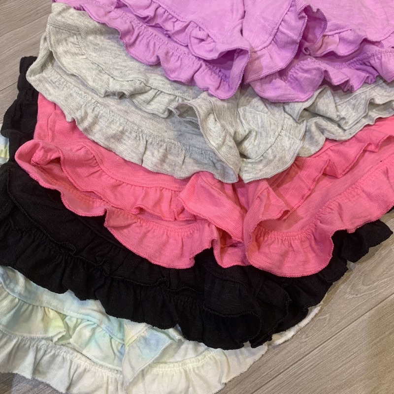 Quần short cotton bé gái viền bèo dư xịn
