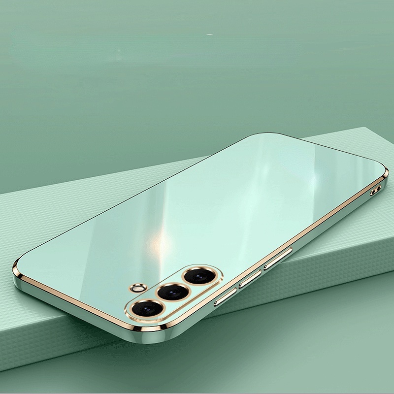 Ốp Lưng Silicon Vuông Mạ Viền 6D Sang Trọng Dùng Cho Samsung A54 S23 Plus S23 Ultra