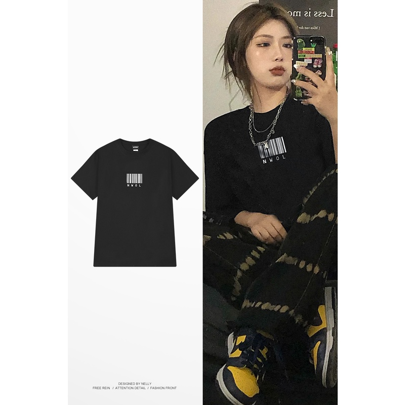 Áo thun Nelly ngắn tay in hình "NWOL" áo phông