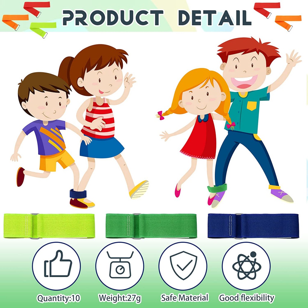 Set 4 Dây Thun Buộc Chân 3 Lớp Dành Cho Người Lớn Trẻ Em Chơi Tiệc Sinh Nhật Ngoài Trời