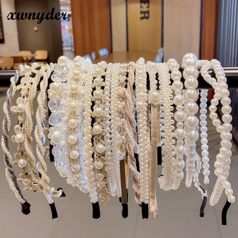 Băng Đô Đính Ngọc Trai Chống Trượt Thời Trang Pháp 2023