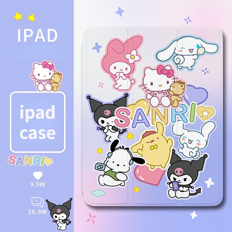 Sanrio Ốp Máy Tính Bảng pc Có Ngăn Đựng Bút Cho ipad gen8 gen9 gen10 air5 air4 air1 / 2 Mini 4 5 ipad pro 2021