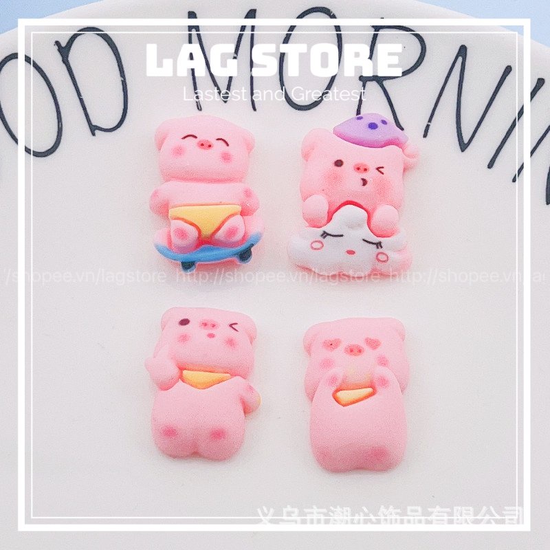 Charm slime các chú heo dễ thương | charm trang trí điện thoại kẹp tóc DIY